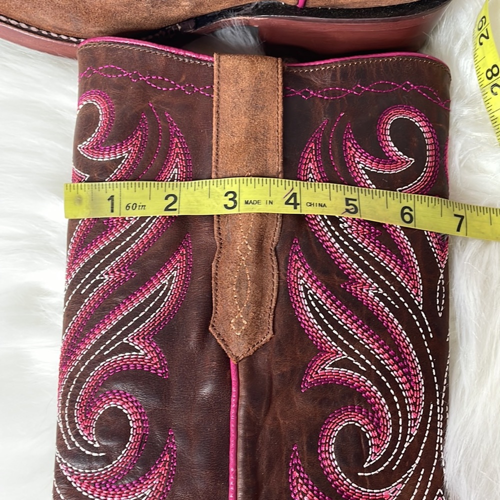 Ariat Brown and Pink Western Heeled Boots - Picture 10 of 13